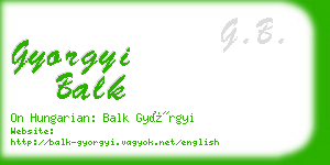 gyorgyi balk business card